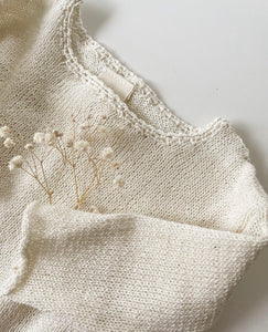 Organic Cotton Knit Jumper - Crochet Trim