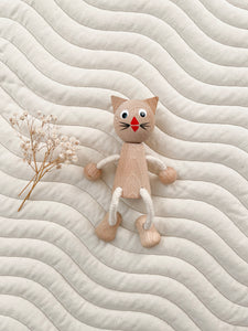 Wooden Cat Sitting Toy