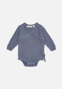 Knit Wrap Bodysuit - Cornflower - Miann & Co