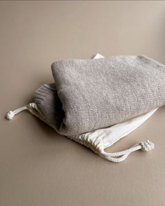 Merino Wool Baby Winter Blanket - Kiyomi (Soft Grey)