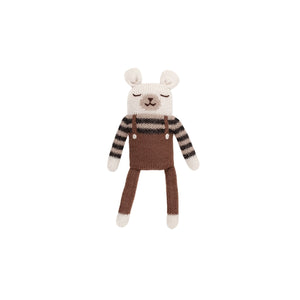 Main Sauvage - Polar Bear Knit Toy - Nut Overalls