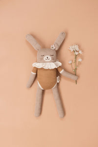 Main Sauvage - Large Bunny Knit Toy - Ochre Bodysuit